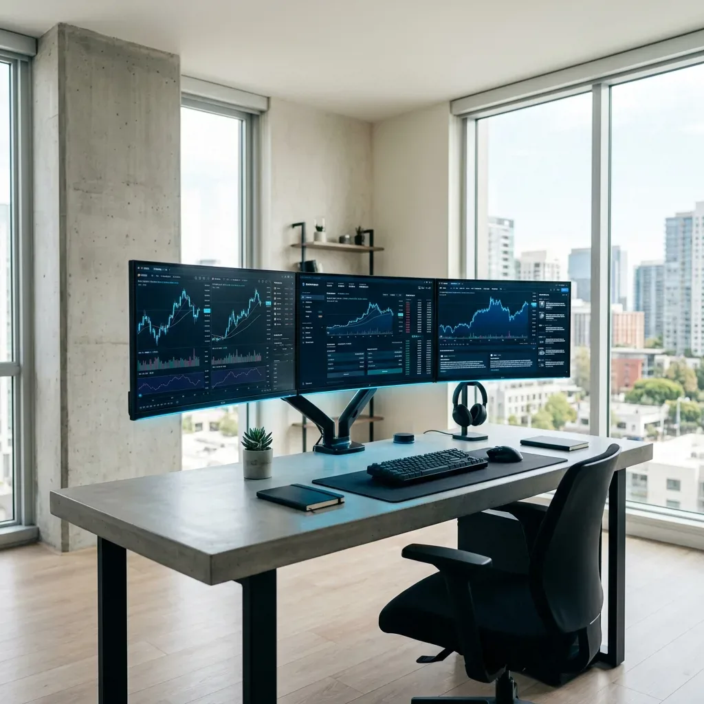 Screens with market charts