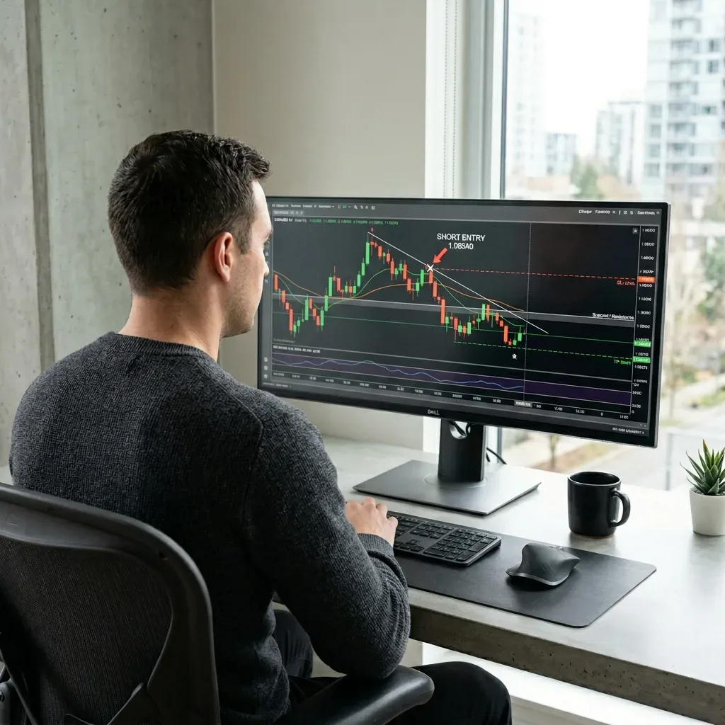 Laptop with strategy charts